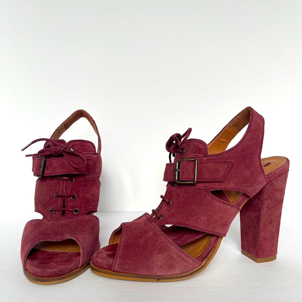 SCHULER & SONS PHILADELPHIA BLOCK HEEL SUEDE SHOE